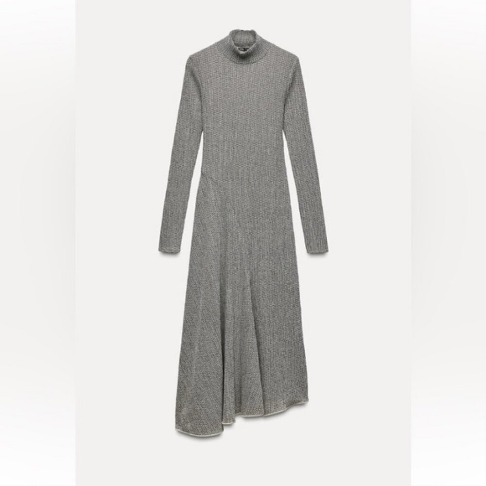 ZARA TEXTURED ASYMMETRIC DRESS